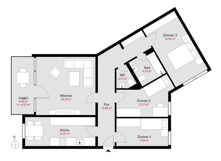 Wohnung zum Kauf 449.500 € 4 Zimmer 99,2 m² 2. Geschoss Geretsried 82538
