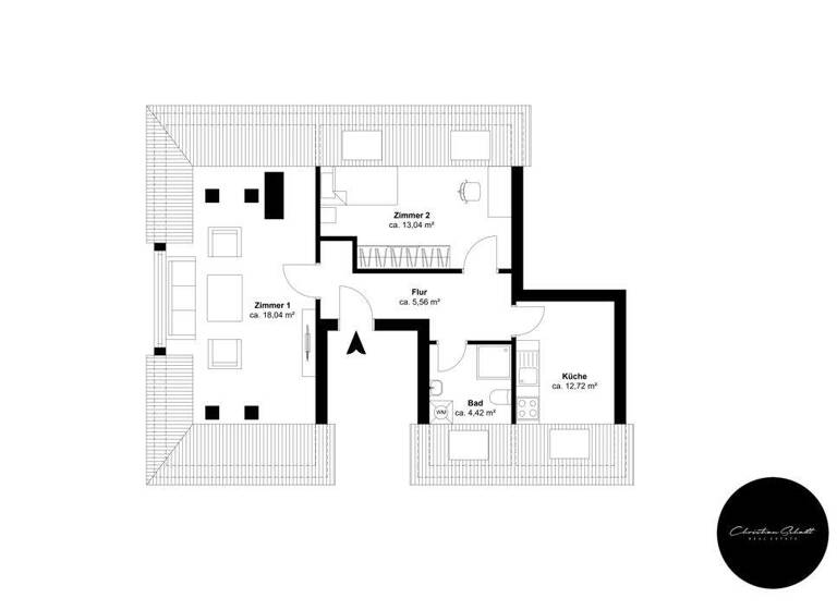 Wohnung zur Miete 390 € 2 Zimmer 65,2 m² Klughardtstraße 7 Innenstadt Dessau 06842