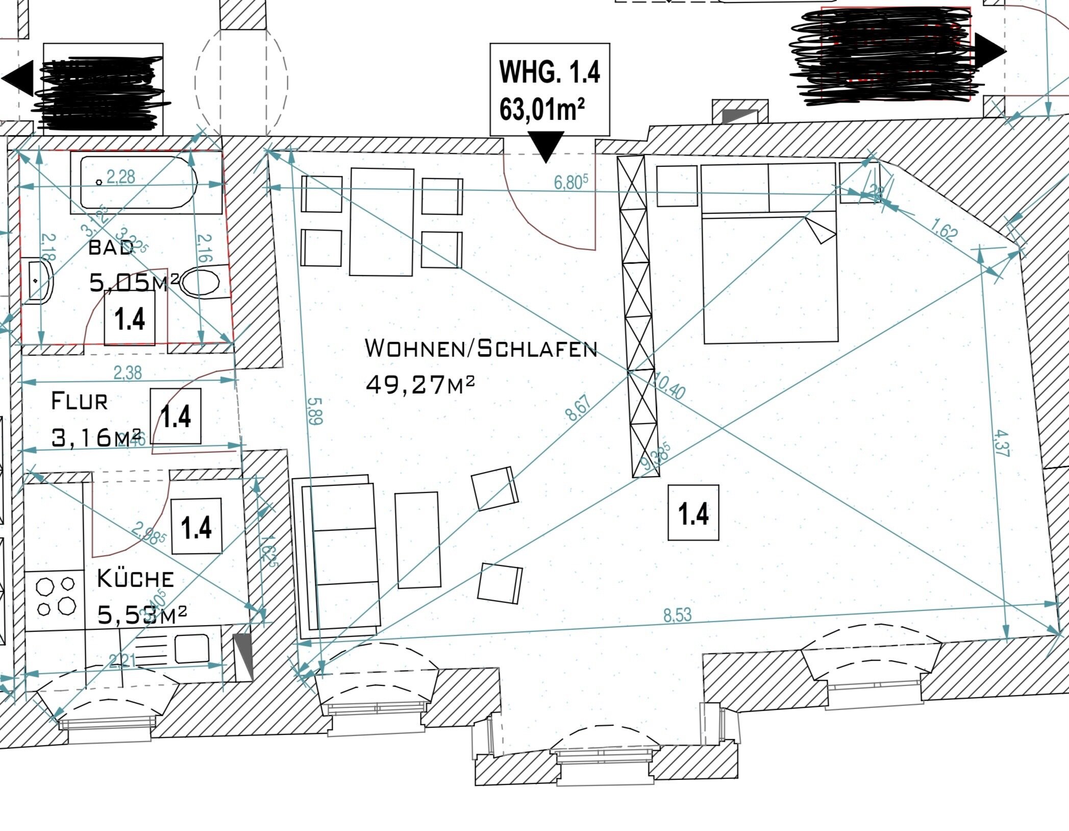 Wohnung zum Kauf 349.900 € 2 Zimmer 63 m²<br/>Wohnfläche 1.<br/>Geschoss Westnerwacht Regensburg 93047