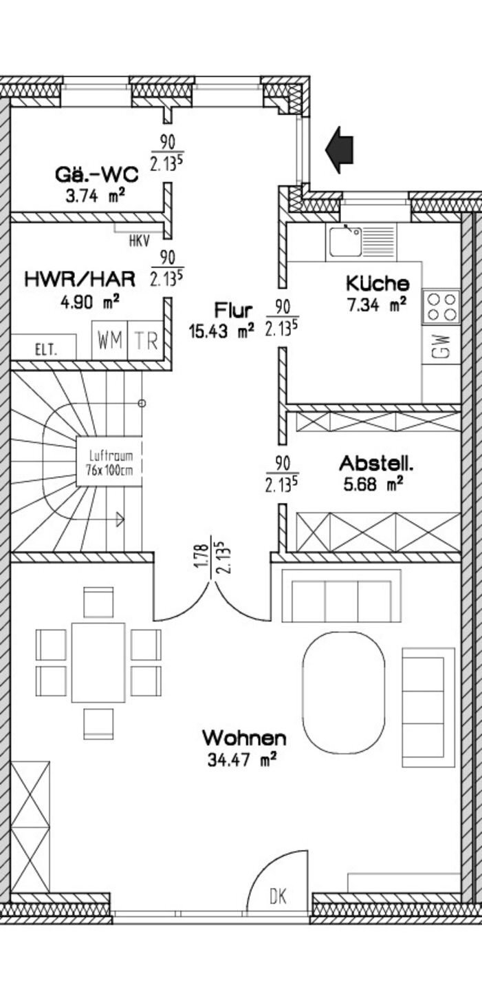 Reihenmittelhaus zum Kauf provisionsfrei 549.000 € 4 Zimmer 135 m²<br/>Wohnfläche 175 m²<br/>Grundstück Häcklingen Lüneburg 21335