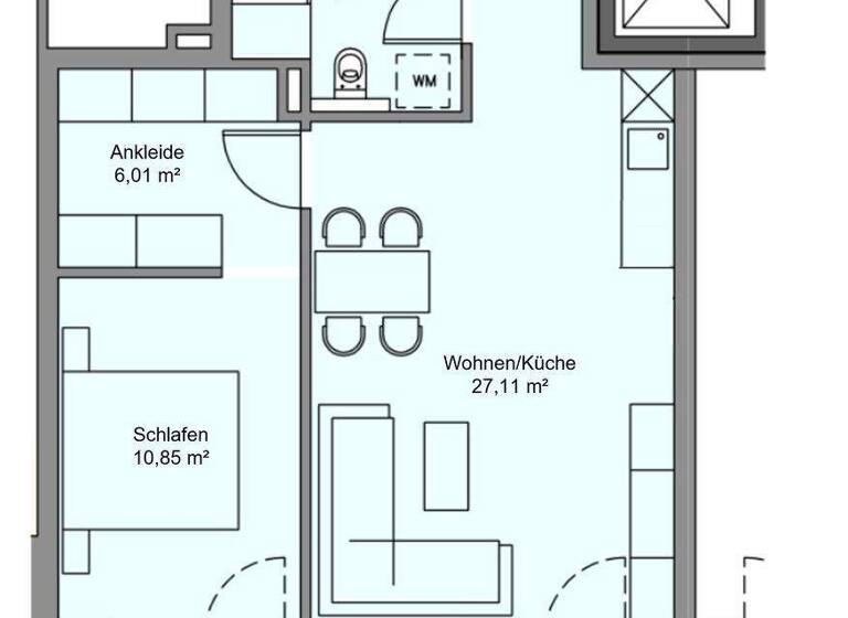 Wohnung zur Miete 890 € 2 Zimmer 58 m² frei ab 01.04.2026 Schlüsselbergstraße 2 Mühldorf Mühldorf a. Inn 84453