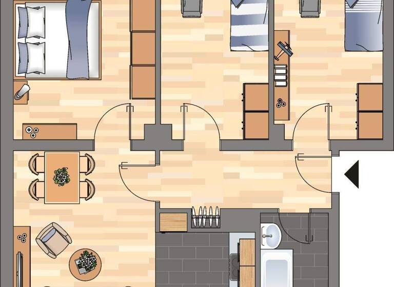 Wohnung zur Miete 409 € 3 Zimmer 60 m² 1. Geschoss Neißestraße 7 Fedderwardergroden Wilhelmshaven 26388