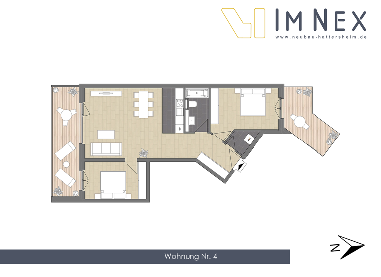 Wohnung zum Kauf - Erstbezug provisionsfrei 495.000 € 3 Zimmer 89,9 m² 1. Geschoss frei ab sofort Im Nex 5 Hattersheim 65795