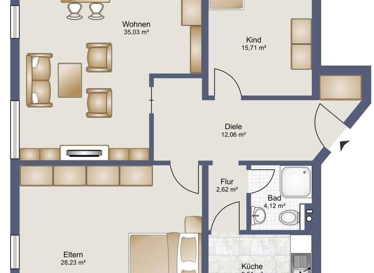 Wohnung zur Miete 900 € 3 Zimmer 106 m² Nörten-Hardenberg 37176