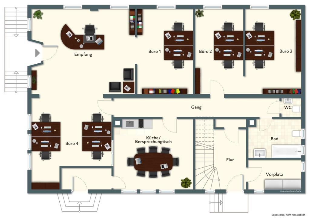 Bürofläche zur Miete 2.550 € 6 Zimmer 151 m²<br/>Bürofläche Altdorf 71155