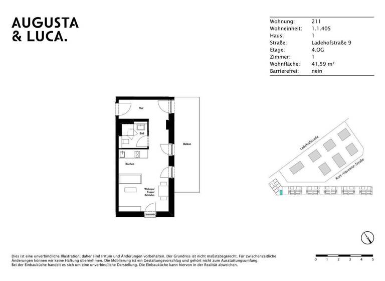 Studio zur Miete 790 € 1 Zimmer 41,6 m² 4. Geschoss Ladehofstraße 9 Innenstadt Augsburg 86150