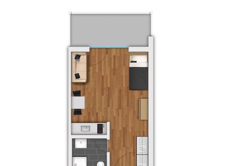 Studio zur Miete 1.250 € 1 Zimmer 23,5 m² 1. Geschoss frei ab 15.04.2026 Leopoldstraße 206 Schwabing-West München 80804