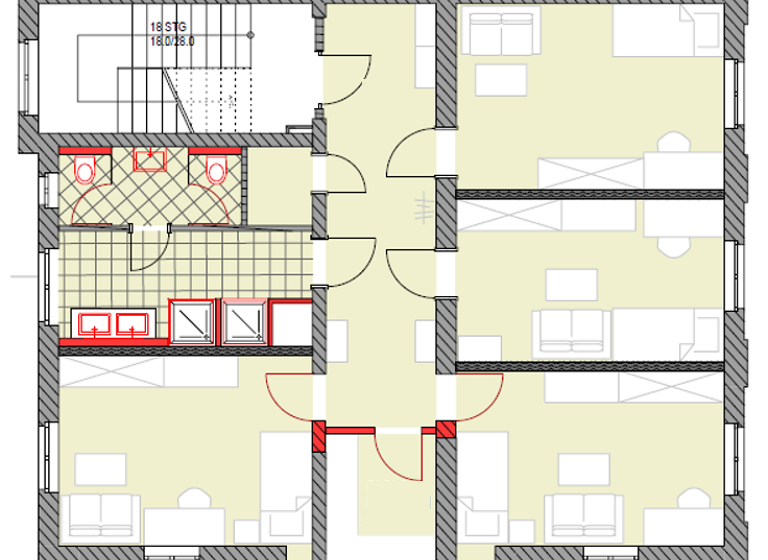 WG-Zimmer zur Miete 1.282 € 4 Zimmer 107,1 m² 1. Geschoss frei ab sofort Iderhoffstraße 4 Krämpfervorstadt Erfurt 99085