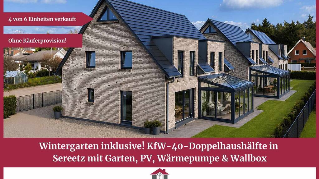 Doppelhaushälfte zum Kauf - Erstbezug 479.000 € 5 Zimmer 115 m² 201,4 m² Grundstück Bad Schwartau / Sereetz 23611