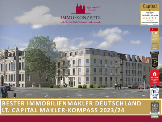 Wohnung zur Miete 1.090 € 3 Zimmer 76,5 m² Alexandrinenstraße Paulsstadt Schwerin 19055