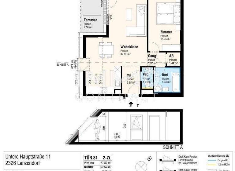Wohnung zum Kauf - Erstbezug provisionsfrei 325.000 € 2 Zimmer 67,6 m² Lanzendorf 2326