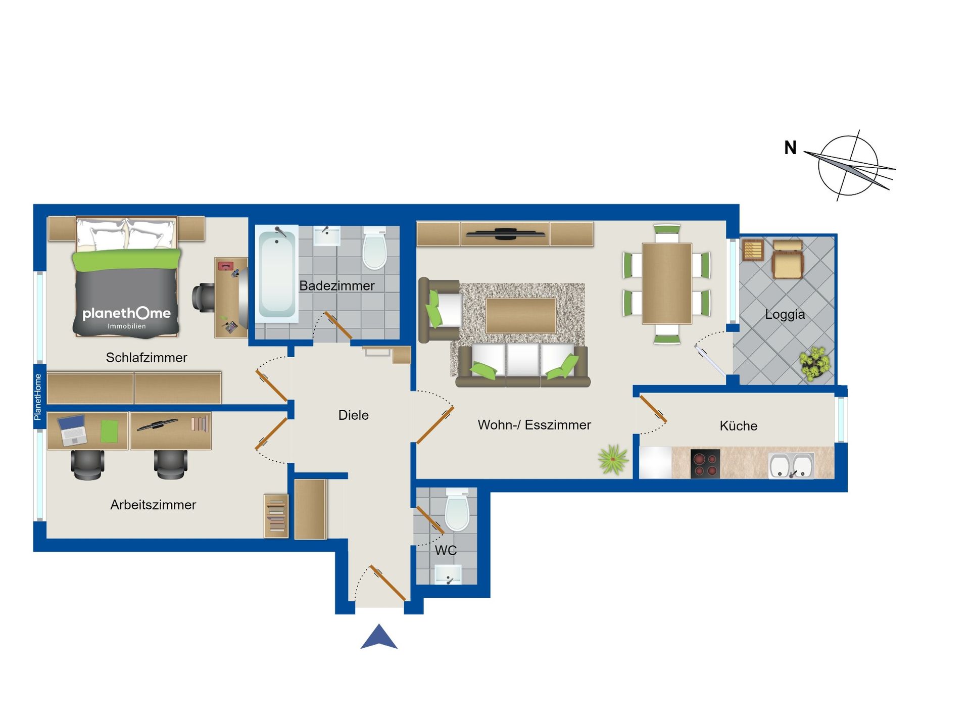 Wohnung zum Kauf 345.000 € 3 Zimmer 73,9 m²<br/>Wohnfläche 1.<br/>Geschoss Westfriedhof Nürnberg 90425