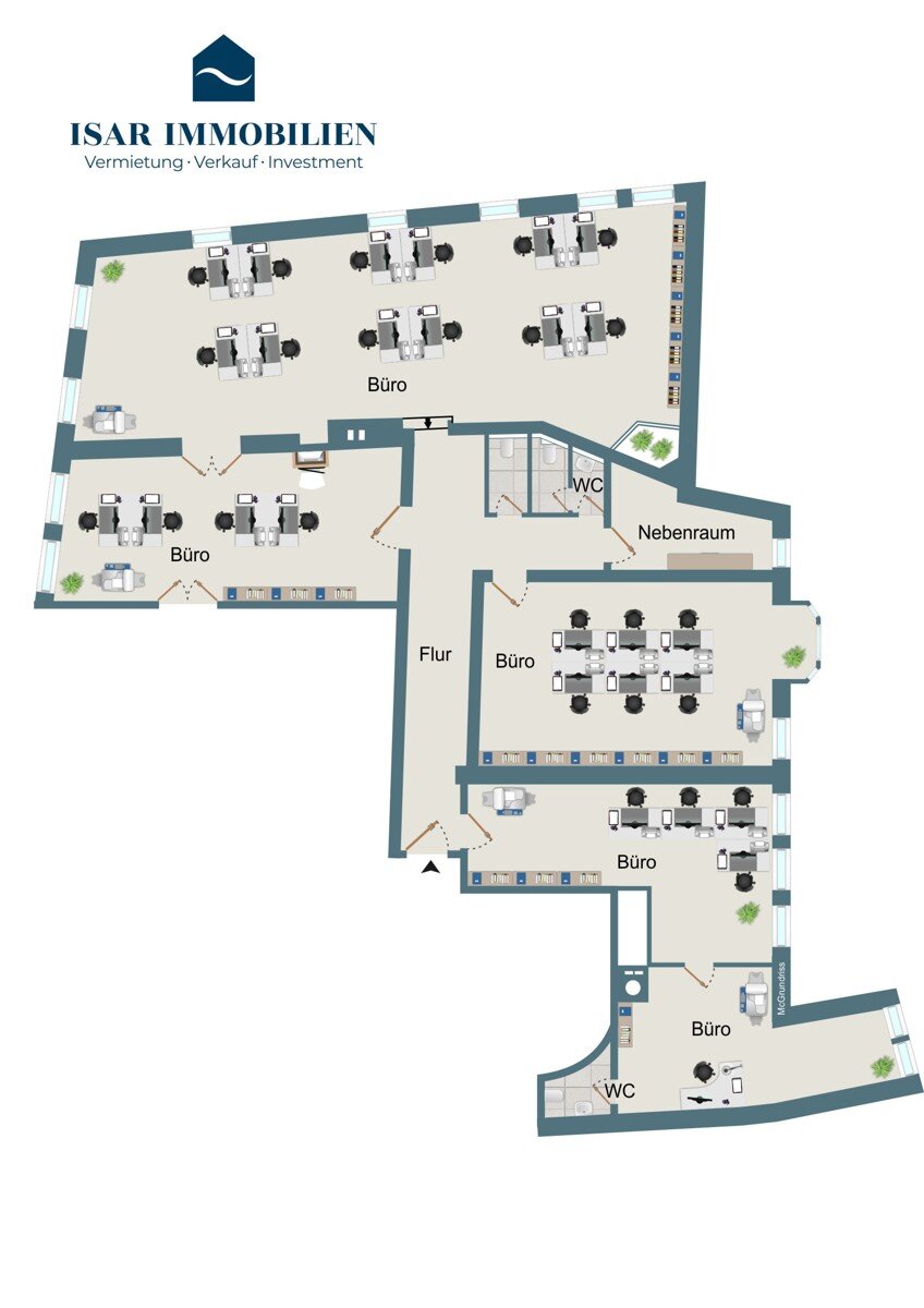 Bürogebäude zur Miete 2.120 € 6 Zimmer 223 m²<br/>Bürofläche Altstadt Landshut 84028