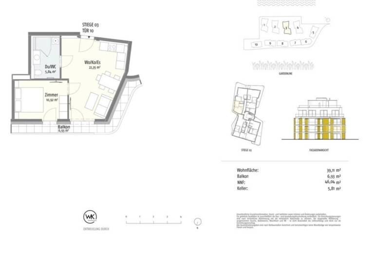Studio zum Kauf - Erstbezug provisionsfrei 319.700 € 2 Zimmer 39,1 m² 1. Geschoss frei ab sofort Kuchelauer Hafenstrasse 98/ Stiege 3 Wien(Stadt) 1220