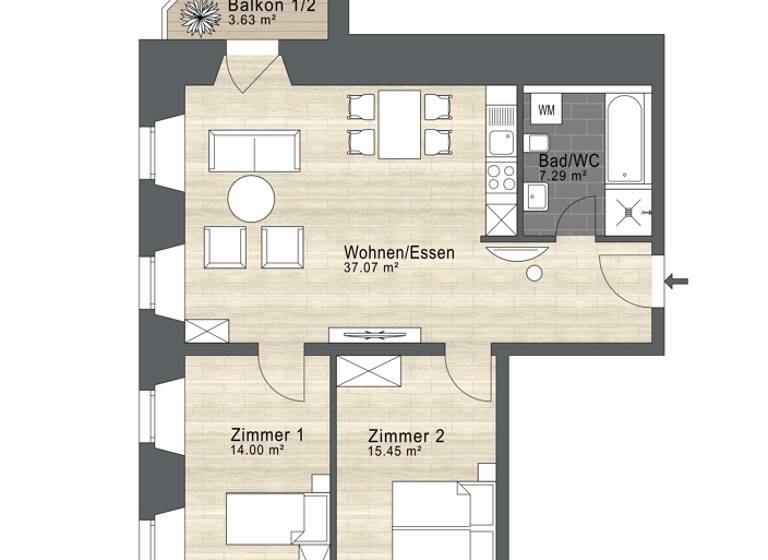 Wohnung zum Kauf 385.000 € 3 Zimmer 77,4 m²<br/>Wohnfläche 1.<br/>Geschoss ab sofort<br/>Verfügbarkeit Würzburger Str. 12 Estenfeld Estenfeld 97230