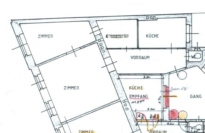 Wohnung zur Miete 789 € 2 Zimmer 72,6 m²<br/>Wohnfläche 1.<br/>Geschoss Wien 1090