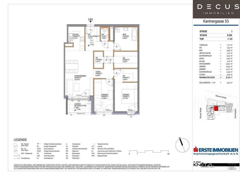 Wohnung zur Miete 860 € 2 Zimmer 67,2 m² 6. Geschoss Wien 1210