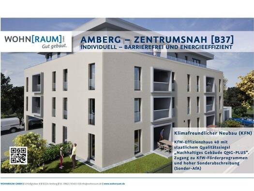 Wohnung zum Kauf - Erstbezug provisionsfrei 329.090 € 2 Zimmer 63,3 m² 1. Geschoss Bäumlstraße 37 Amberg 92224
