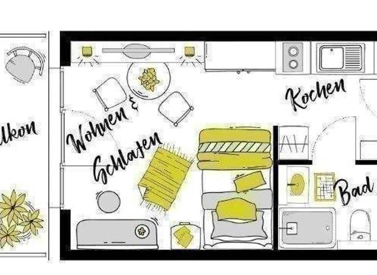 Studio zur Miete 441 € 1 Zimmer 23 m² 1. Geschoss frei ab 01.03.2026 Ellwanger Straße 23 Schwäbisch Hall 74523