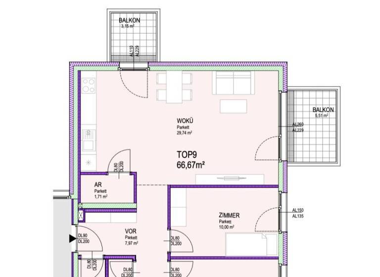Wohnung zum Kauf - Erstbezug 349.990 € 3 Zimmer 66,7 m² 2. Geschoss Kirchenplatz Groß-Enzersdorf 2301