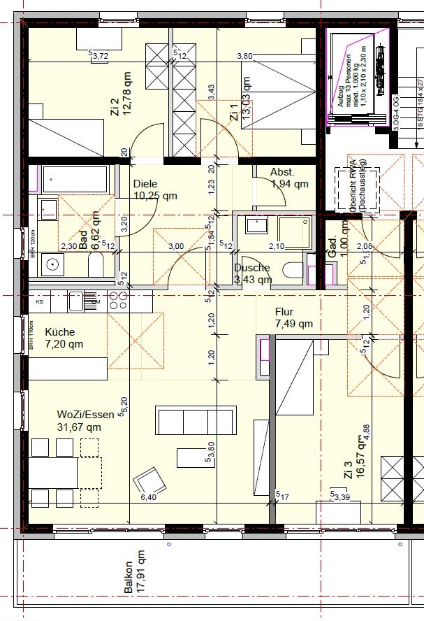 Wohnung zur Miete 2.050 € 4 Zimmer 121,4 m²<br/>Wohnfläche 4.<br/>Geschoss 01.12.2024<br/>Verfügbarkeit Zita-Kaiser-Straße 30 Brühl - Güterbahnhof Freiburg 79106