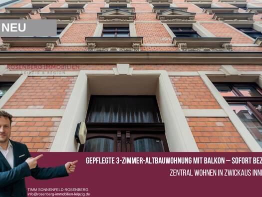 Wohnung zum Kauf 59.900 € 3 Zimmer 62 m² 2. Geschoss Osterweihstraße 44 Innenstadt Zwickau 08058