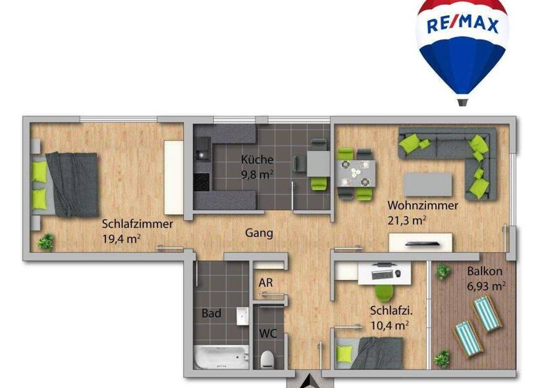 Wohnung zum Kauf 355.000 € 3 Zimmer 77 m² 2. Geschoss Kufstein 6330