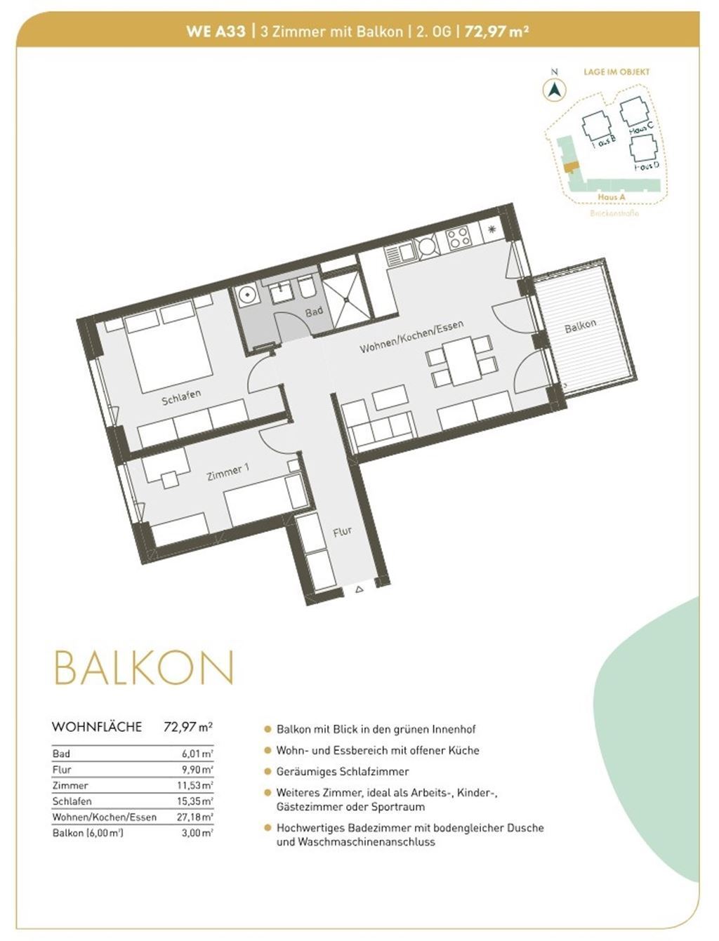 Wohnung zum Kauf provisionsfrei 349.000 € 3 Zimmer 73 m²<br/>Wohnfläche 2.<br/>Geschoss Bergfelde Bergfelde 16562