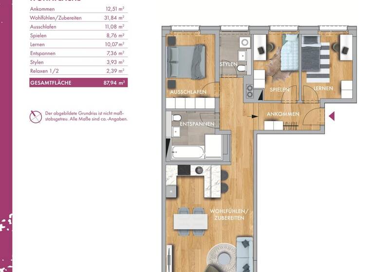 Wohnung zur Miete - Erstbezug 1.601 € 4 Zimmer 87,9 m² 1. Geschoss frei ab sofort Friedrich-Bosse-Straße 69 Möckern Leipzig 04159