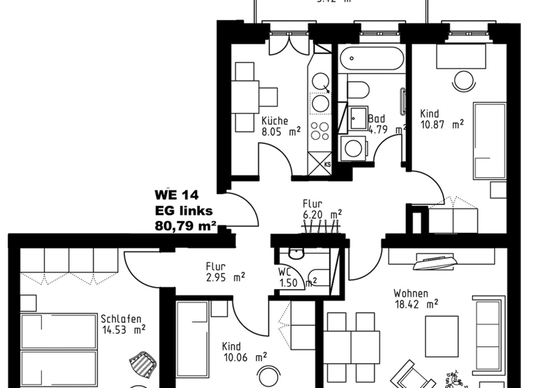 Wohnung zum Kauf als Kapitalanlage geeignet 226.200 € 4 Zimmer 80,8 m² Friedrichshafner Straße 108 Mockau-Nord Leipzig 04357
