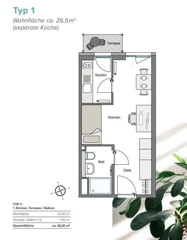 Wohnung zur Miete 595 € 1 Zimmer 26 m²<br/>Wohnfläche 1.<br/>Geschoss 01.04.2025<br/>Verfügbarkeit Zirbelstr. 53d Oberhausen - Nord Augsburg 86154