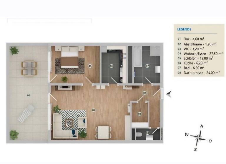 Penthouse zur Miete 980 € 2 Zimmer 62 m² Geschoss 9/10 frei ab sofort Eltinger Straße 61 Leonberg 71229