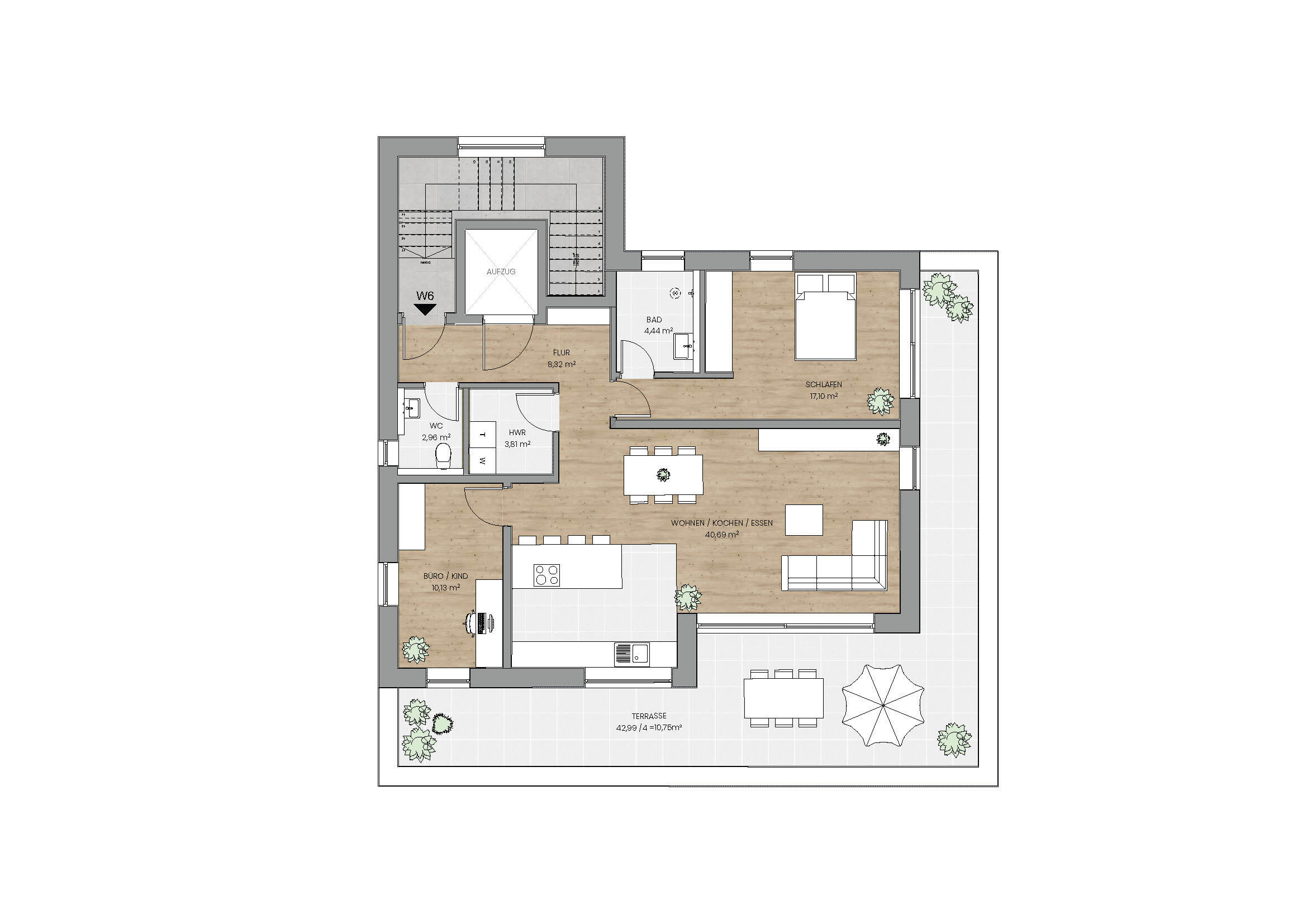 Penthouse zum Kauf provisionsfrei 495.300 € 3 Zimmer 95,3 m²<br/>Wohnfläche 2.<br/>Geschoss Reihen Sinsheim 74889