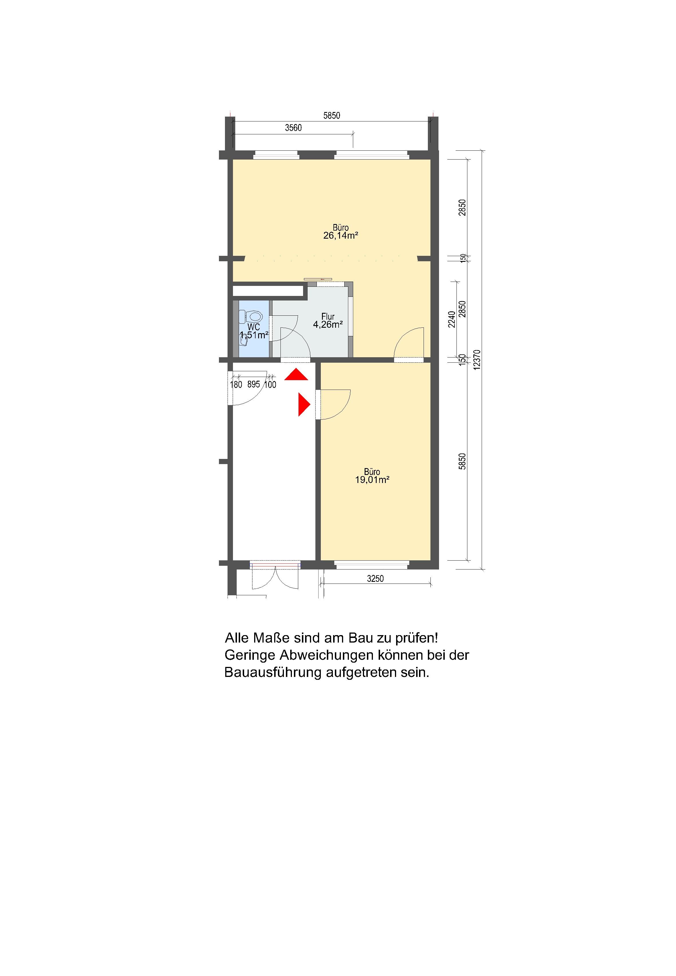 Büro-/Praxisfläche zur Miete 3,53 € 2 Zimmer 51 m²<br/>Bürofläche Max-Adrion-Str. 7 Datzeviertel Neubrandenburg 17034