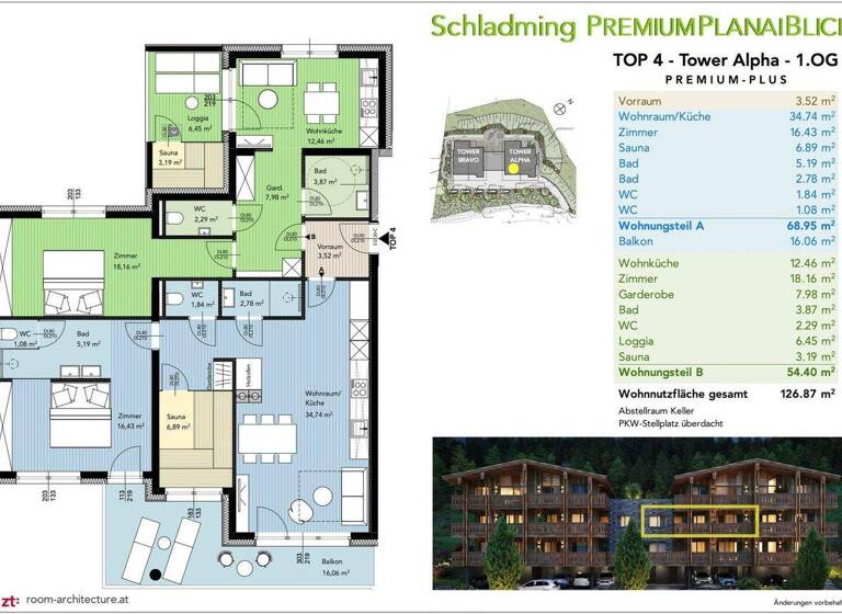 Wohnung zum Kauf provisionsfrei 1.620.360 € 4 Zimmer 126,9 m² Leitenstraße 240 Schladming 8970