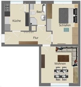 Wohnung zur Miete 295 € 2 Zimmer 51,2 m²<br/>Wohnfläche 1.<br/>Geschoss ab sofort<br/>Verfügbarkeit Cranachstraße 5 Lutherviertel 221 Chemnitz 09126