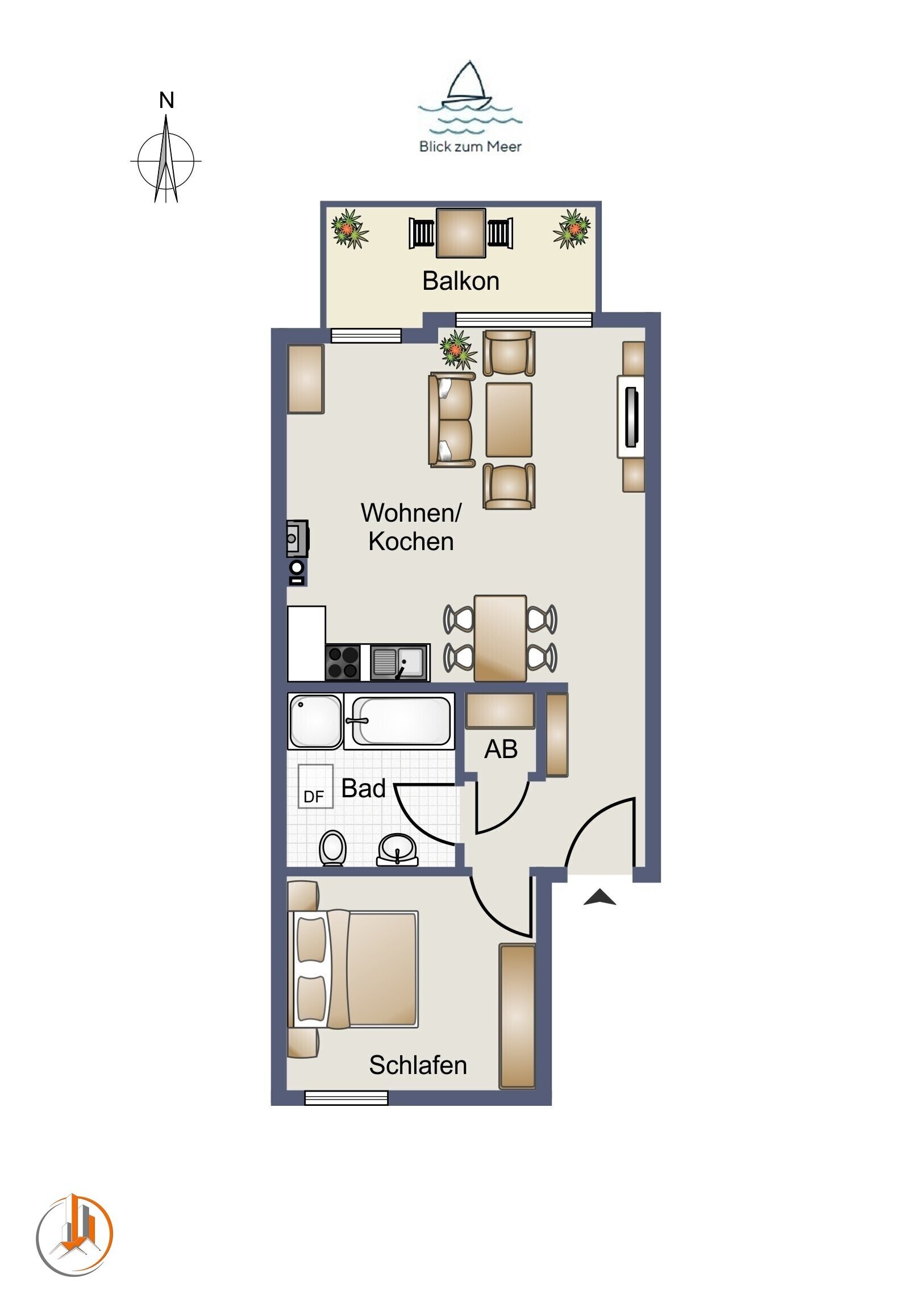 Wohnung zum Kauf provisionsfrei 530.000 € 2 Zimmer 56,2 m²<br/>Wohnfläche 2.<br/>Geschoss Hauptstraße 28 Glowe Glowe 18551