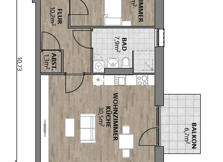 Wohnung zum Kauf - Erstbezug 302.925 € 2 Zimmer 72,5 m² 2. Geschoss Hartkirchen Pocking 94060