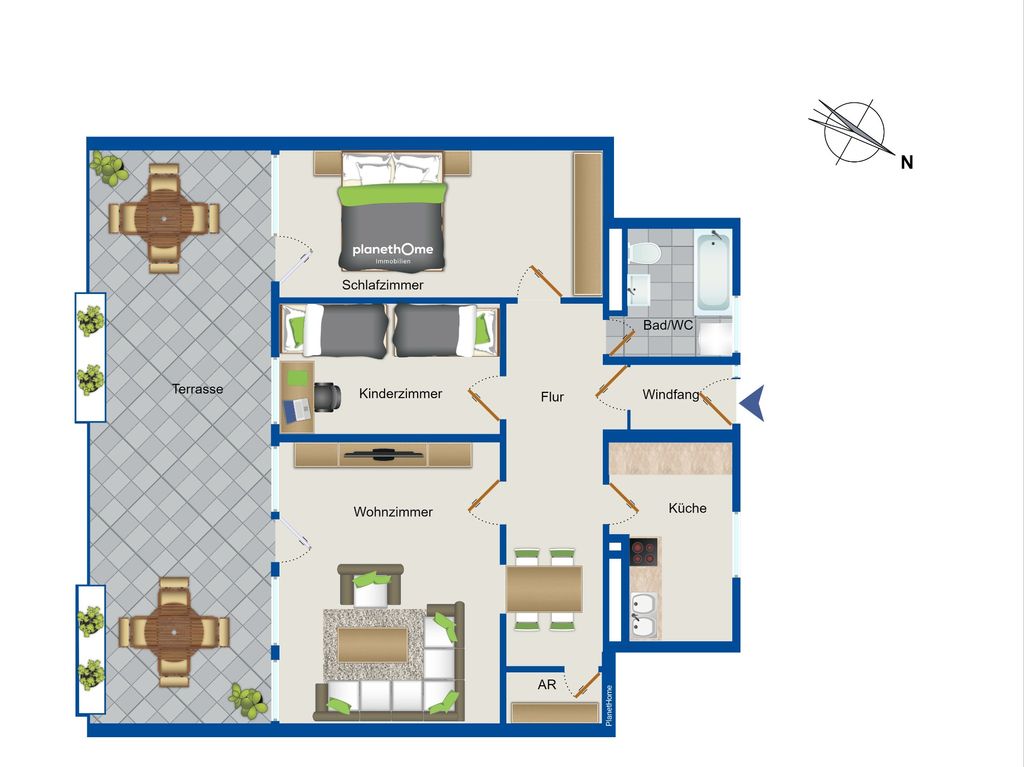 Wohnung zum Kauf 299.000 € 3 Zimmer 95,2 m²<br/>Wohnfläche 3.<br/>Geschoss Langwasser - Nordwest Nürnberg 90471