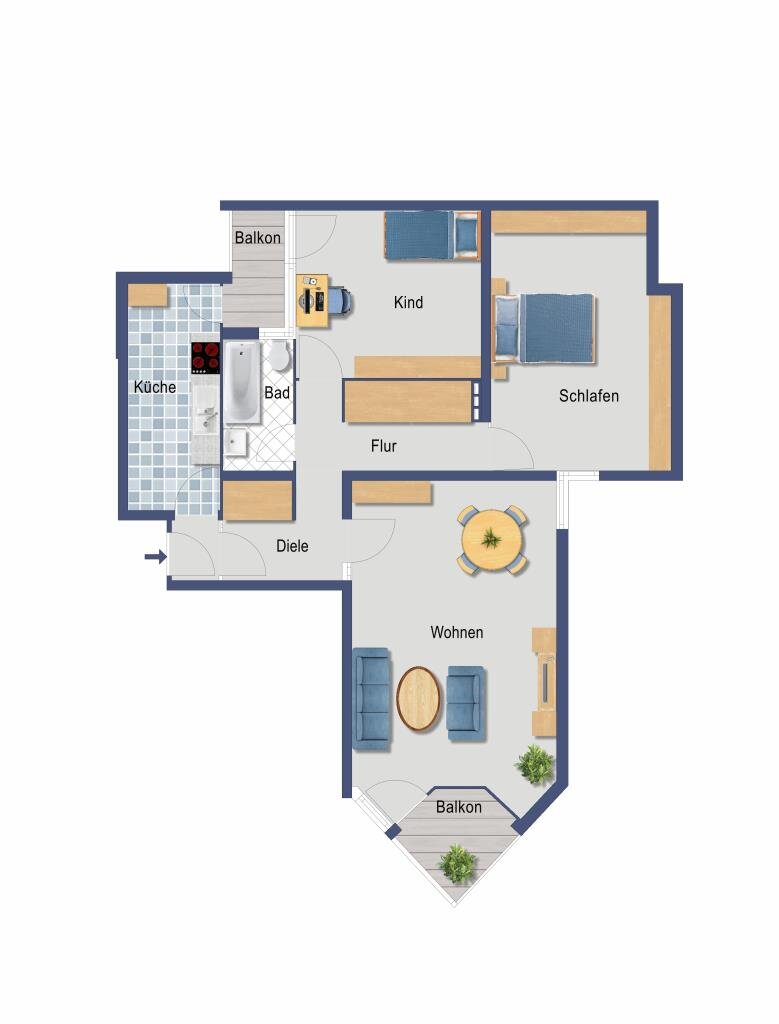 Wohnung zum Kauf provisionsfrei 209.000 € 3 Zimmer 77,7 m²<br/>Wohnfläche Stadtrandstraße 490 Falkenhagener Feld Berlin 13589