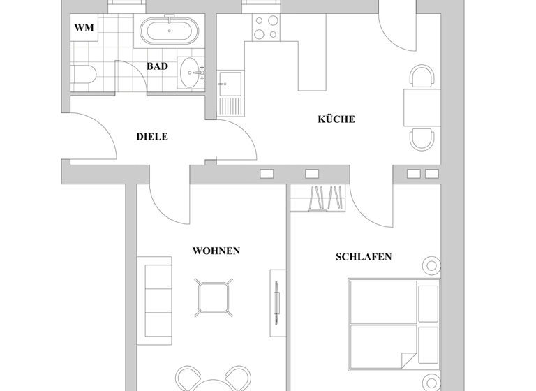 Wohnung zum Kauf 249.000 € 2,5 Zimmer 66,6 m² 2. Geschoss Bilk Düsseldorf 40223