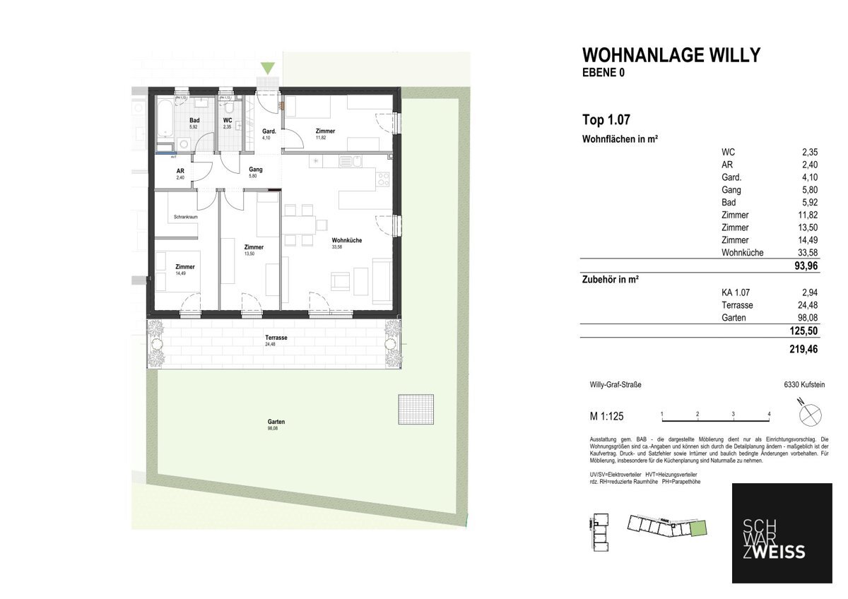 Wohnung zum Kauf 759.000 € 4 Zimmer 94 m²<br/>Wohnfläche EG<br/>Geschoss Kufstein 6330