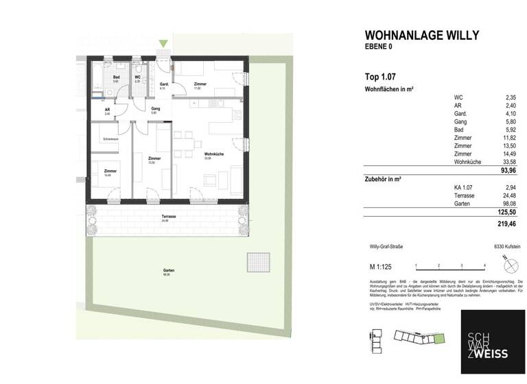 Wohnung zum Kauf - Erstbezug 699.000 € 4 Zimmer 94 m² EG Kufstein 6330