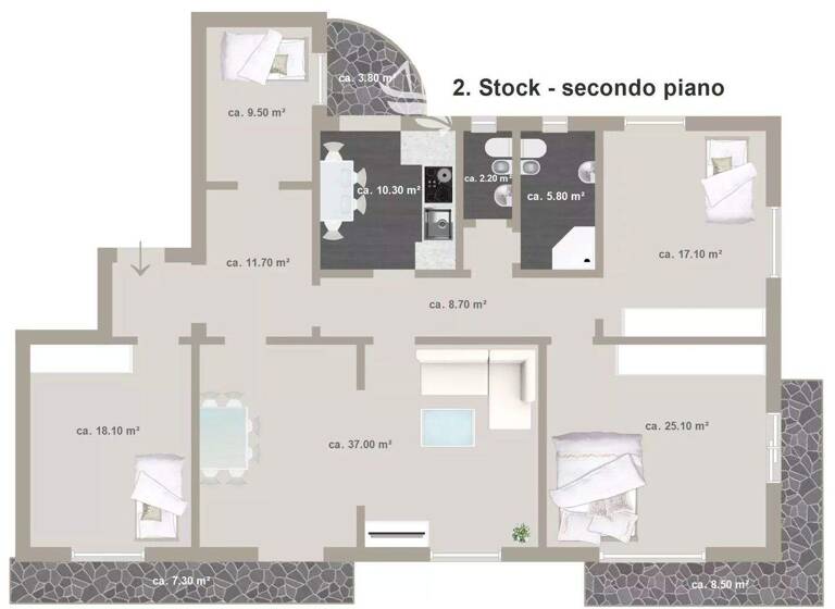 Studio zum Kauf 770.000 € 5 Zimmer 191 m² 2. Geschoss Meran 39012
