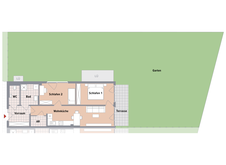 Wohnung zum Kauf - Erstbezug 314.300 € 3 Zimmer 66,5 m² EG Puntigam Graz,17.Bez.:Puntigam 8055