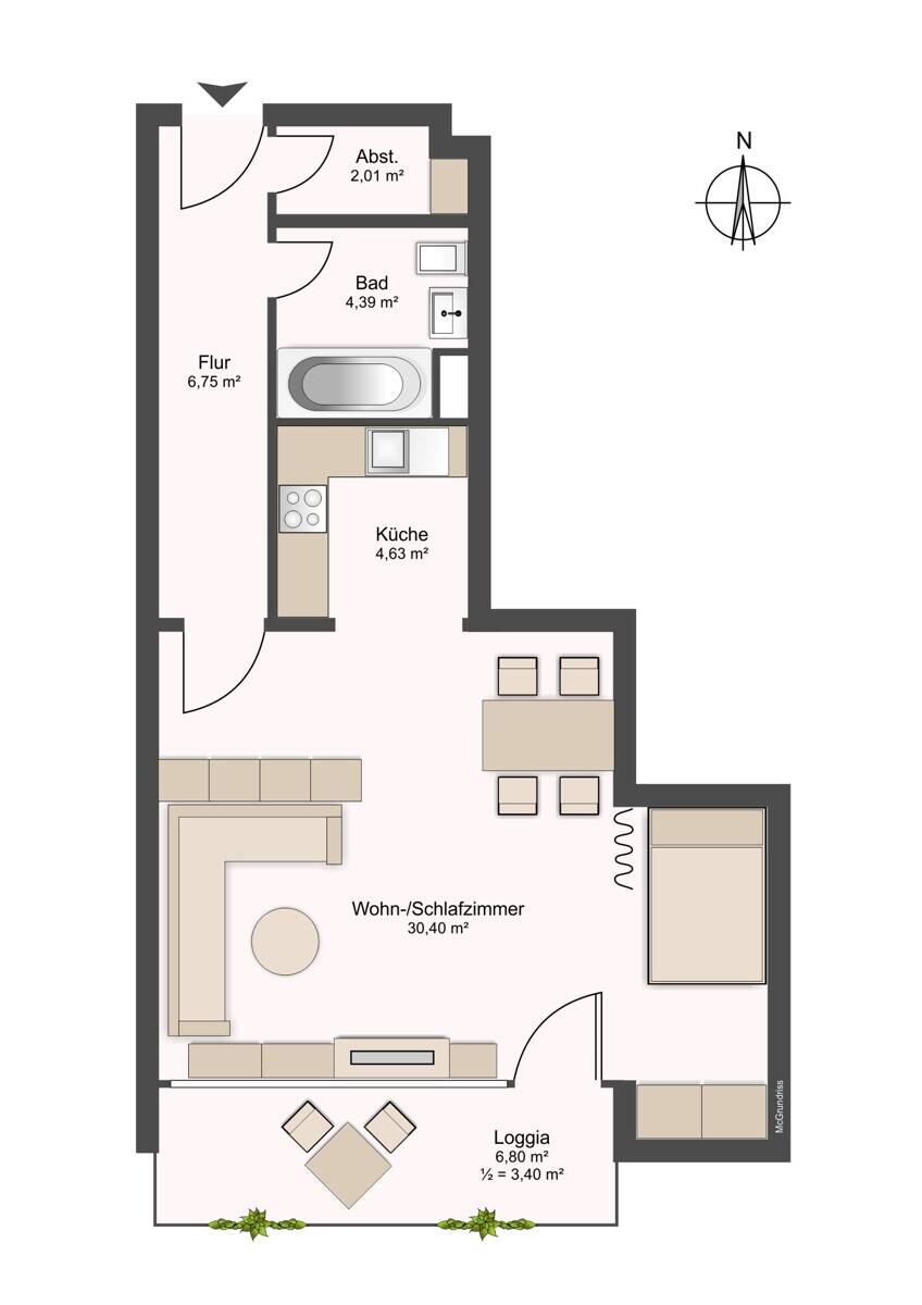 Immobilie in Halstenbek - Modernes Apartment mit Balkon - direkt an der S-Bahn! - Bild 1