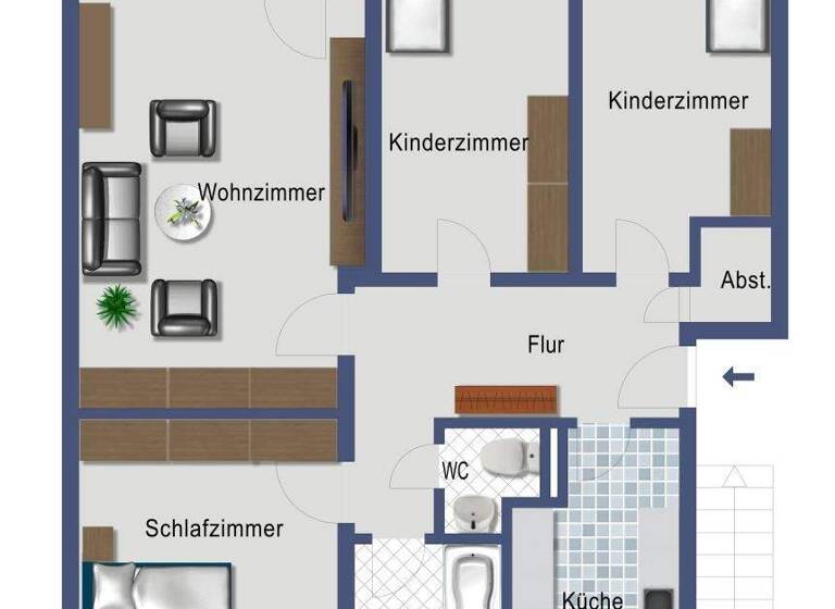 Wohnung zum Kauf provisionsfrei 351.000 € 4 Zimmer 87,8 m² 2. Geschoss Nieder Kirchweg 61 Nied Frankfurt am Main 65934