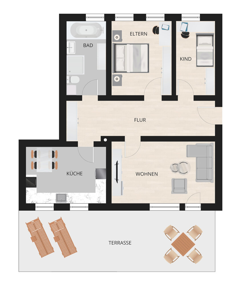 Wohnung zum Kauf 398.000 € 3 Zimmer 102 m²<br/>Wohnfläche Halfing 83128