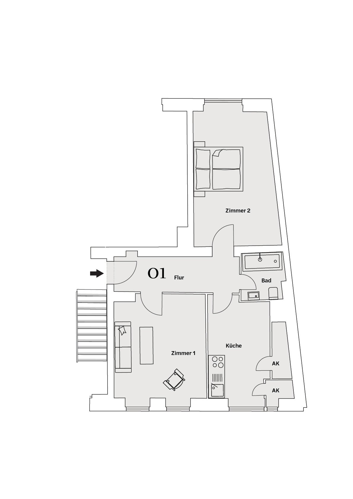 Wohnung zum Kauf 207.000 € 2 Zimmer 59 m²<br/>Wohnfläche EG<br/>Geschoss Badensche Straße 32 Wilmersdorf Berlin 10715