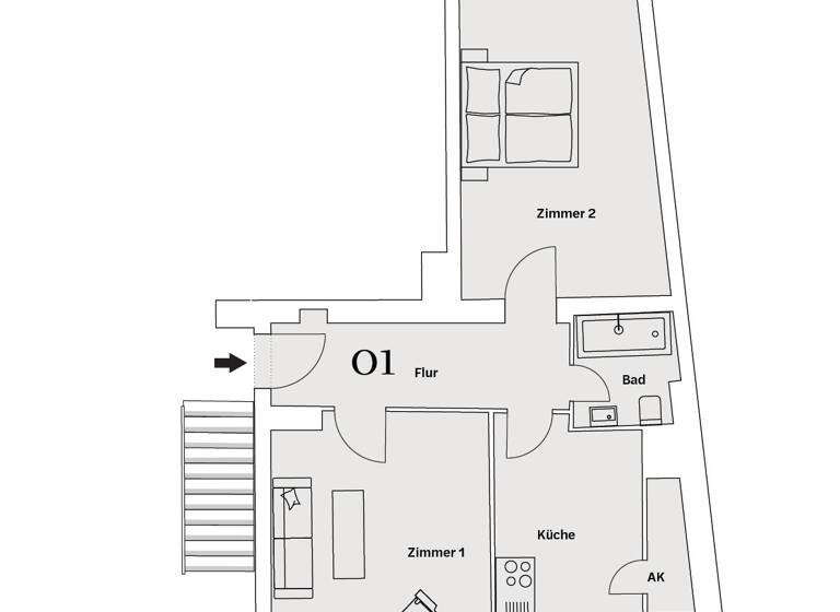 Wohnung zum Kauf 207.000 € 2 Zimmer 59 m²<br/>Wohnfläche EG<br/>Geschoss Badensche Straße 32 Wilmersdorf Berlin 10715
